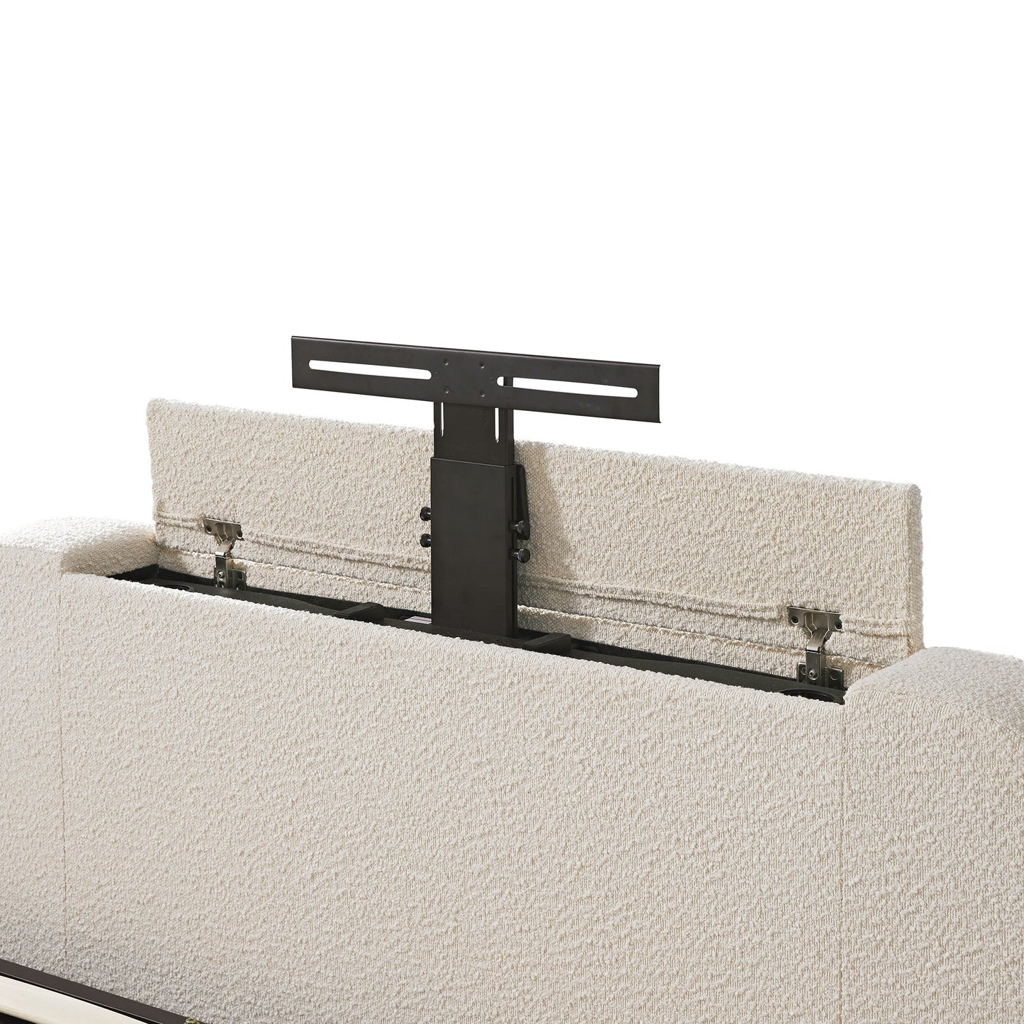 Egerie Curved Headboard Beige Boucle Ottoman TV Bed