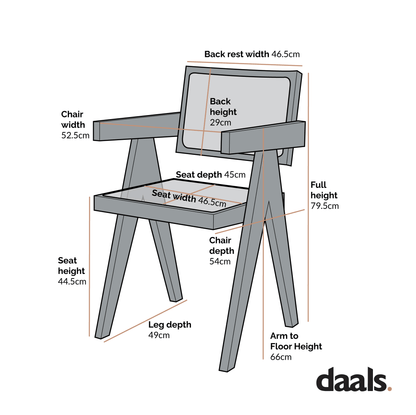 Jeanne Dark Walnut Cane Rattan Solid Beech Wood Dining Chair