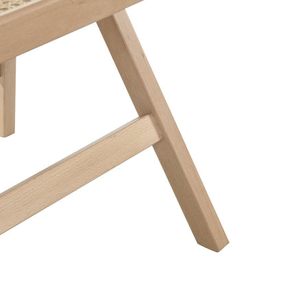 Frances Set of 2 Folding Cane Rattan Chairs, Natural Colour