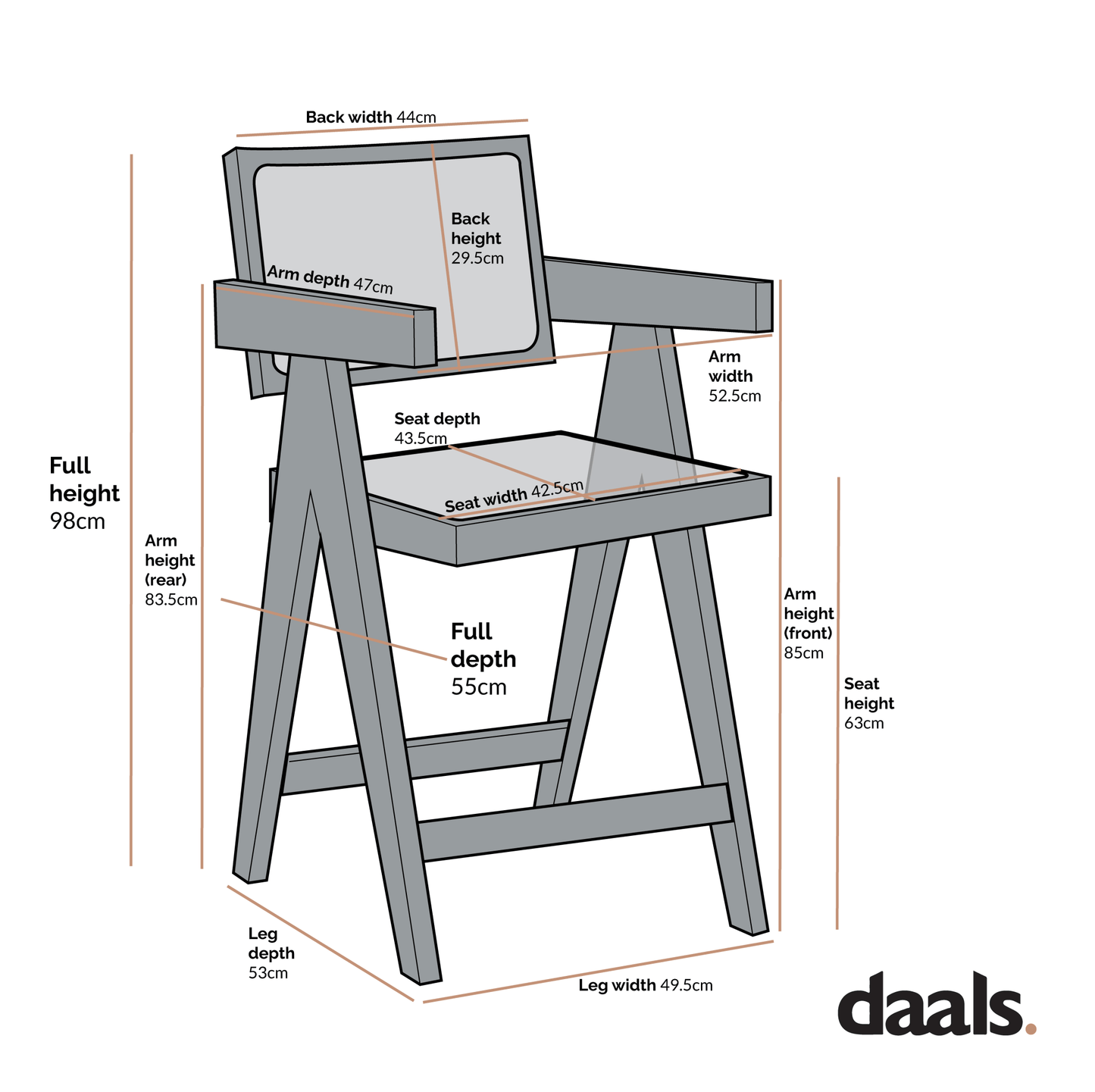 Jeanne Natural Colour Cane Rattan Solid Beech Wood Counter Stool