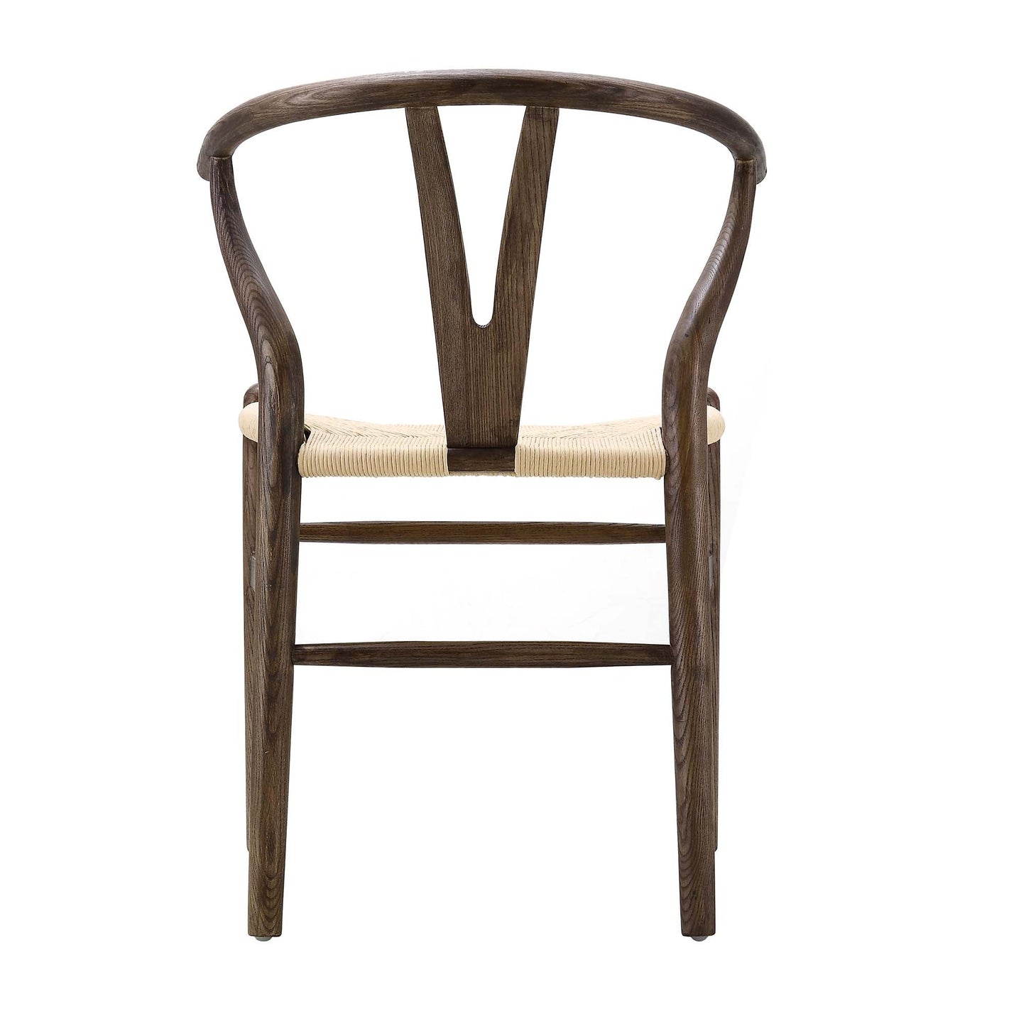 Hansel Wooden Natural Weave Dining Chair, Dark Walnut Colour Frame