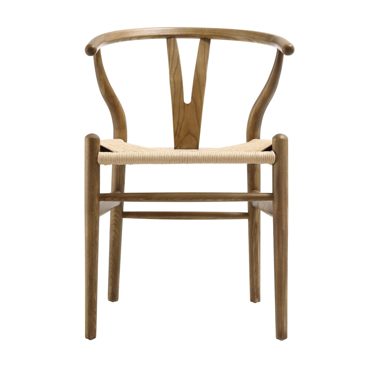 Hansel Wooden Natural Weave Dining Chair, Light Walnut Colour Frame