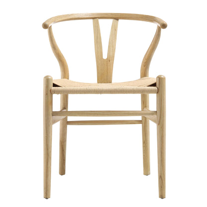 Hansel Wooden Natural Weave Dining Chair, Natural Colour Frame