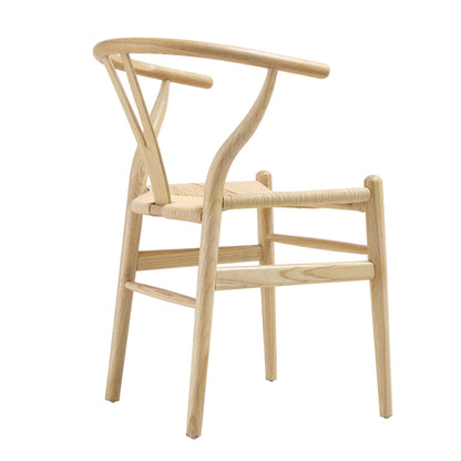 Hansel Wooden Natural Weave Dining Chair, Natural Colour Frame