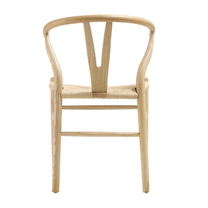 Hansel Wooden Natural Weave Dining Chair, Natural Colour Frame