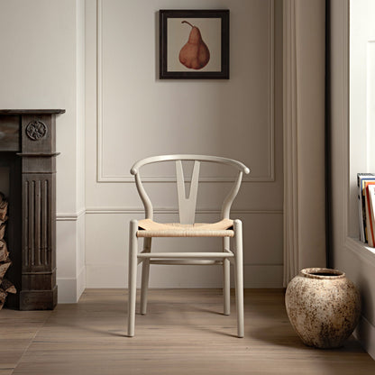 Hansel Wooden Natural Weave Dining Chair, Light Taupe Colour Frame