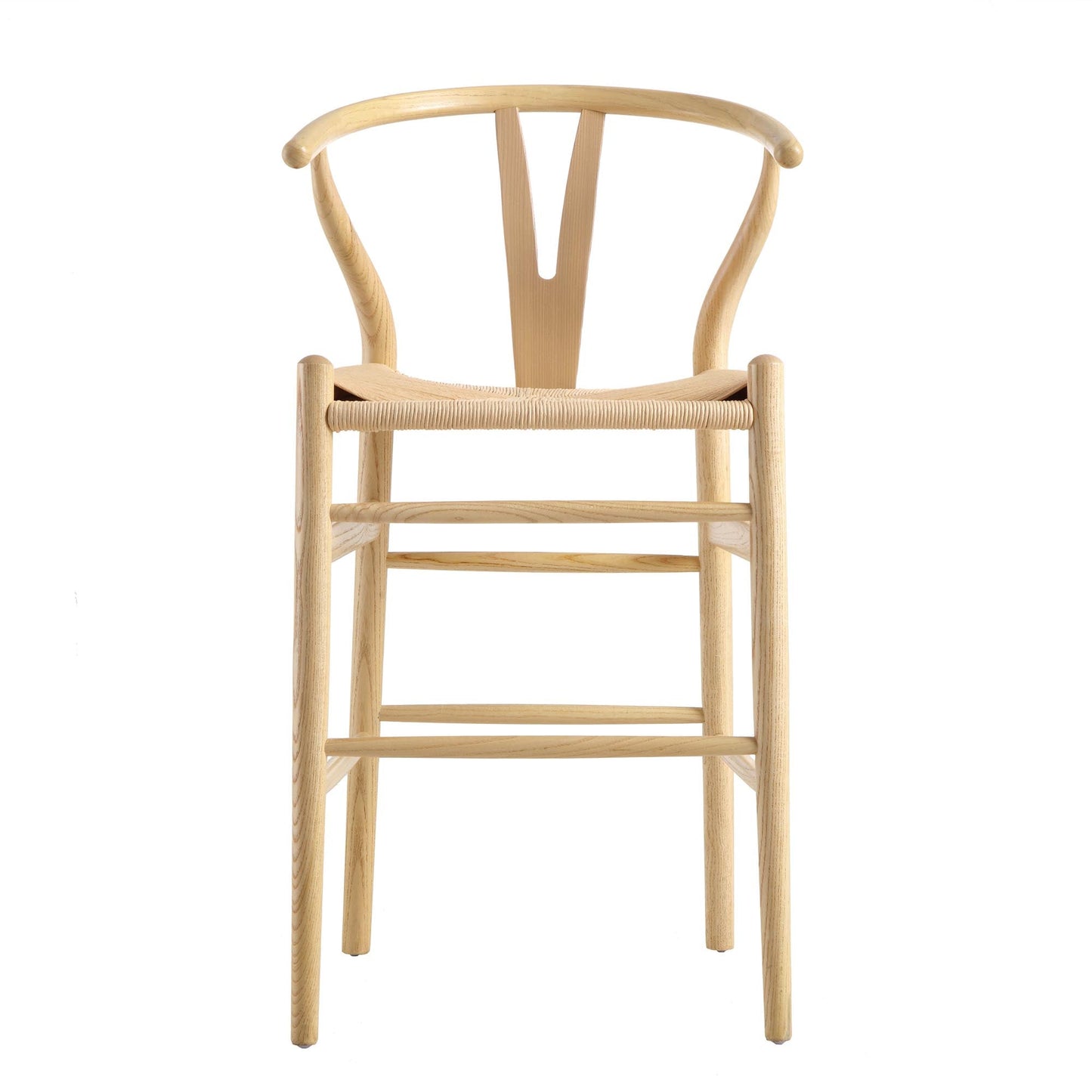 Hansel Wooden Natural Weave Counter Stool, Natural Frame