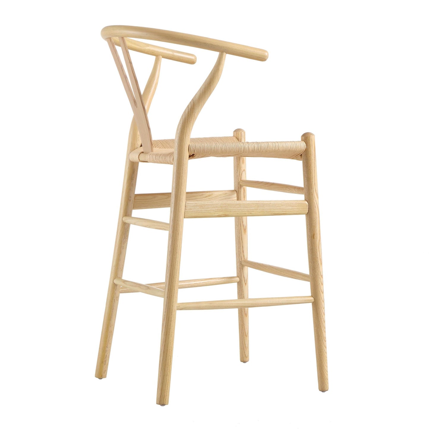 Hansel Wooden Natural Weave Counter Stool, Natural Frame