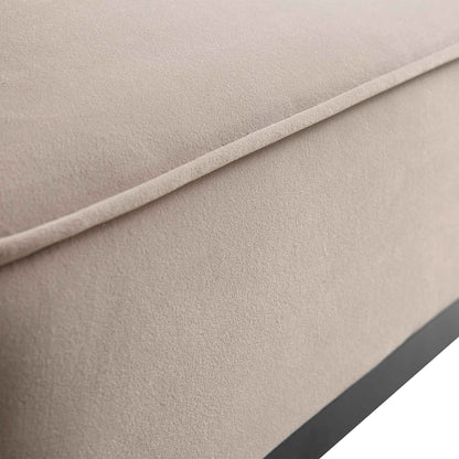 Pienza Cane Sofa Bed, Taupe Velvet with Black Solid Wood Frame