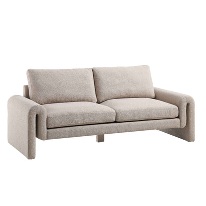 Hampstead Taupe Boucle Curved 3-Seater Sofa