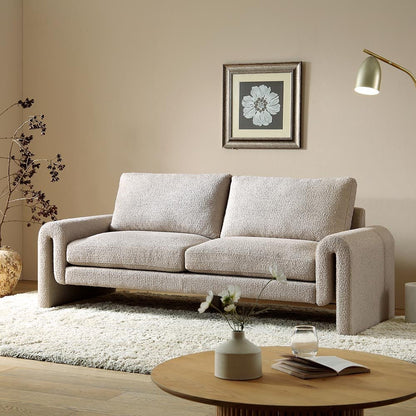 Hampstead Taupe Boucle Curved 3-Seater Sofa