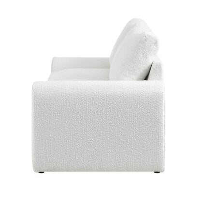 Hampstead White Boucle Curved 2-Seater Sofa