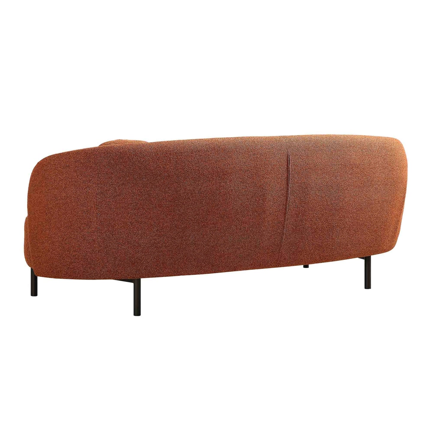 Amboise 3-Seater Curved Sofa with Ball Cushions, Brick Boucle