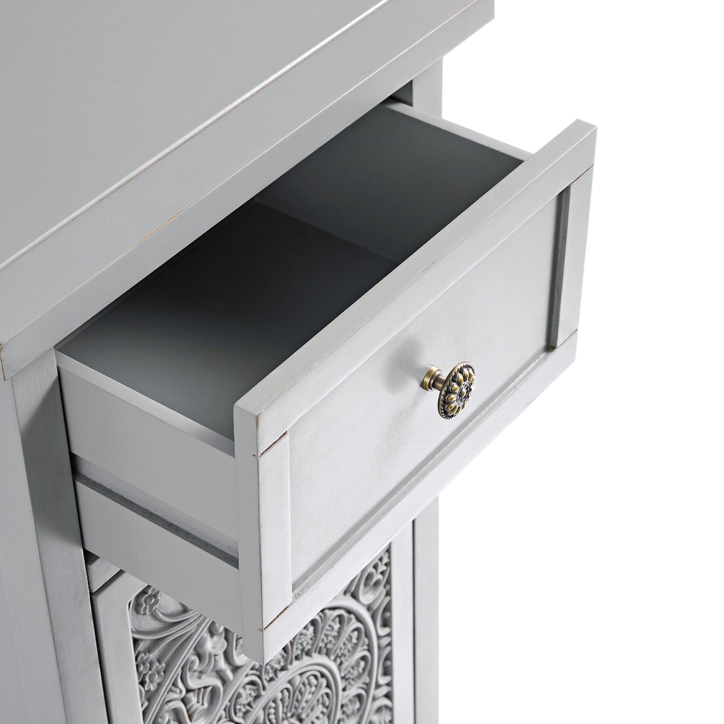 Chantilly Mid Grey Carved Bathroom Cupboard