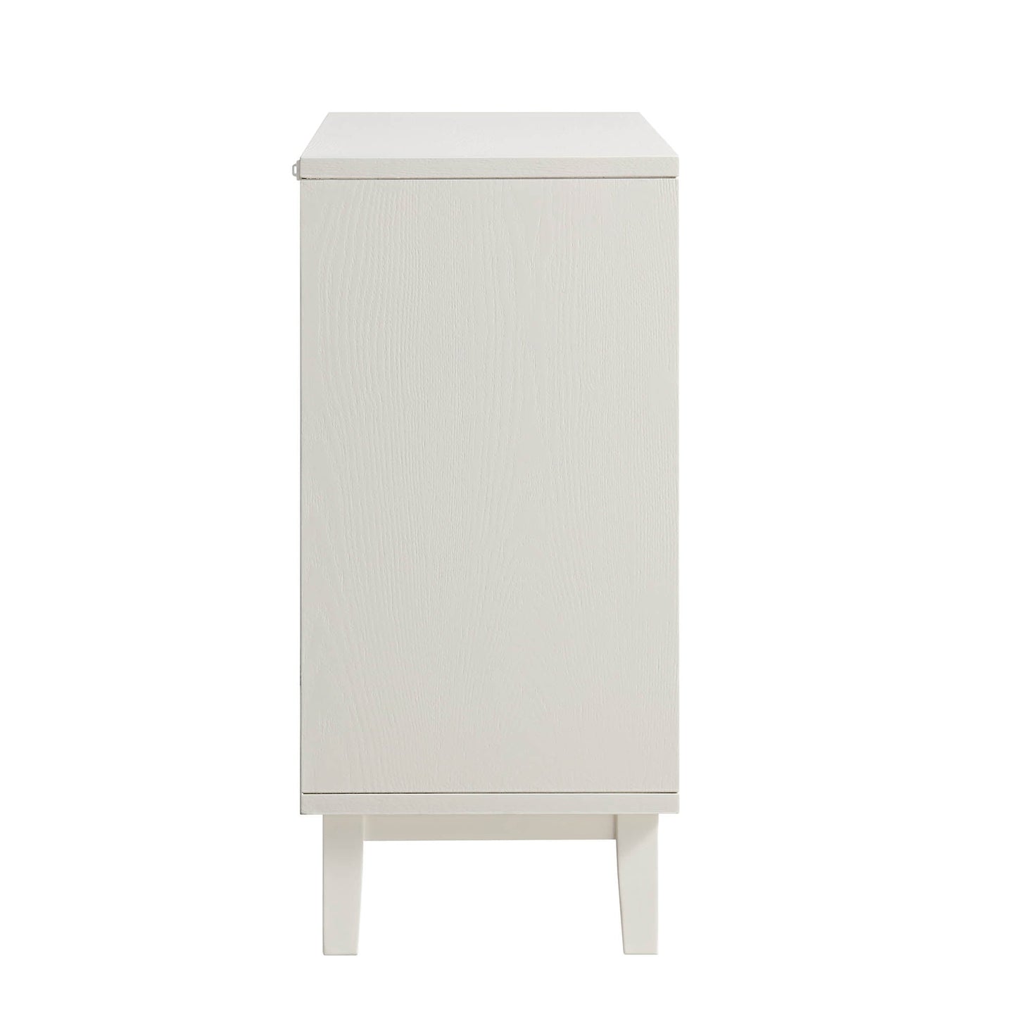 Bianca Chip Carved 1 Door 3 Drawer Small Sideboard, Sand Beige & Ivory