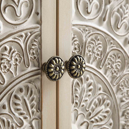 Chantilly Whitewashed Carved Small Sideboard