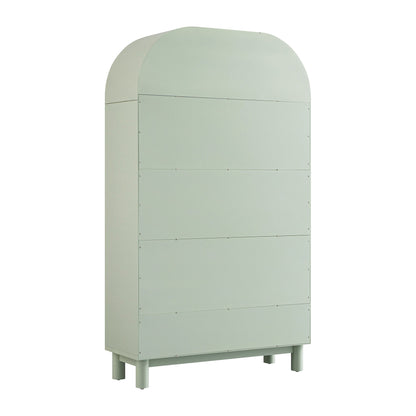 Maude Large Storage Cabinet, Muted Pistachio Ash with Raffia