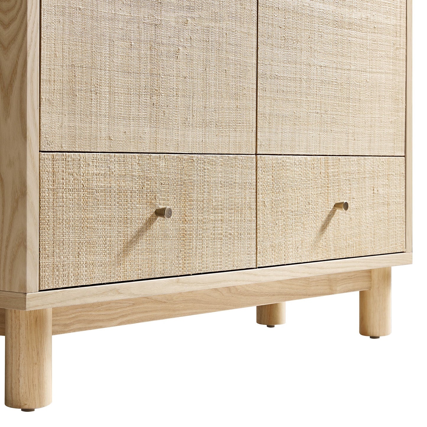 Maude Large Storage Cabinet, Natural Ash with Raffia