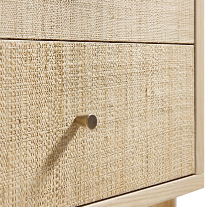 Maude Large Storage Cabinet, Natural Ash with Raffia