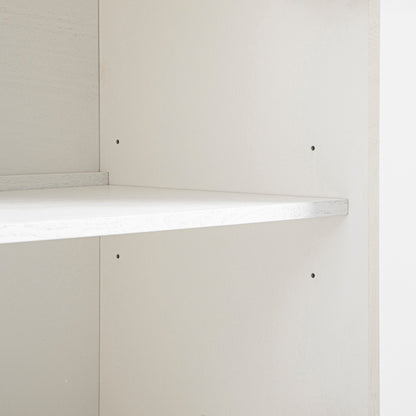 Maude Large Storage Cabinet, Washed White Ash with Raffia