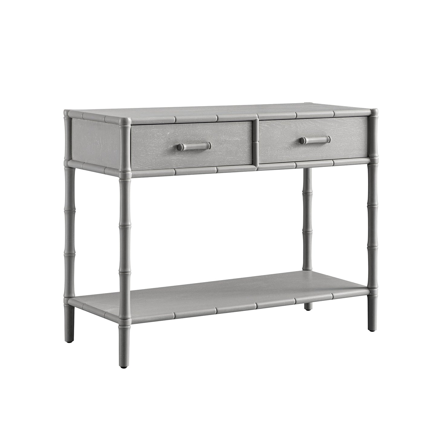 Elstowe Faux Bamboo 2-Drawer Console Table, Warm Grey