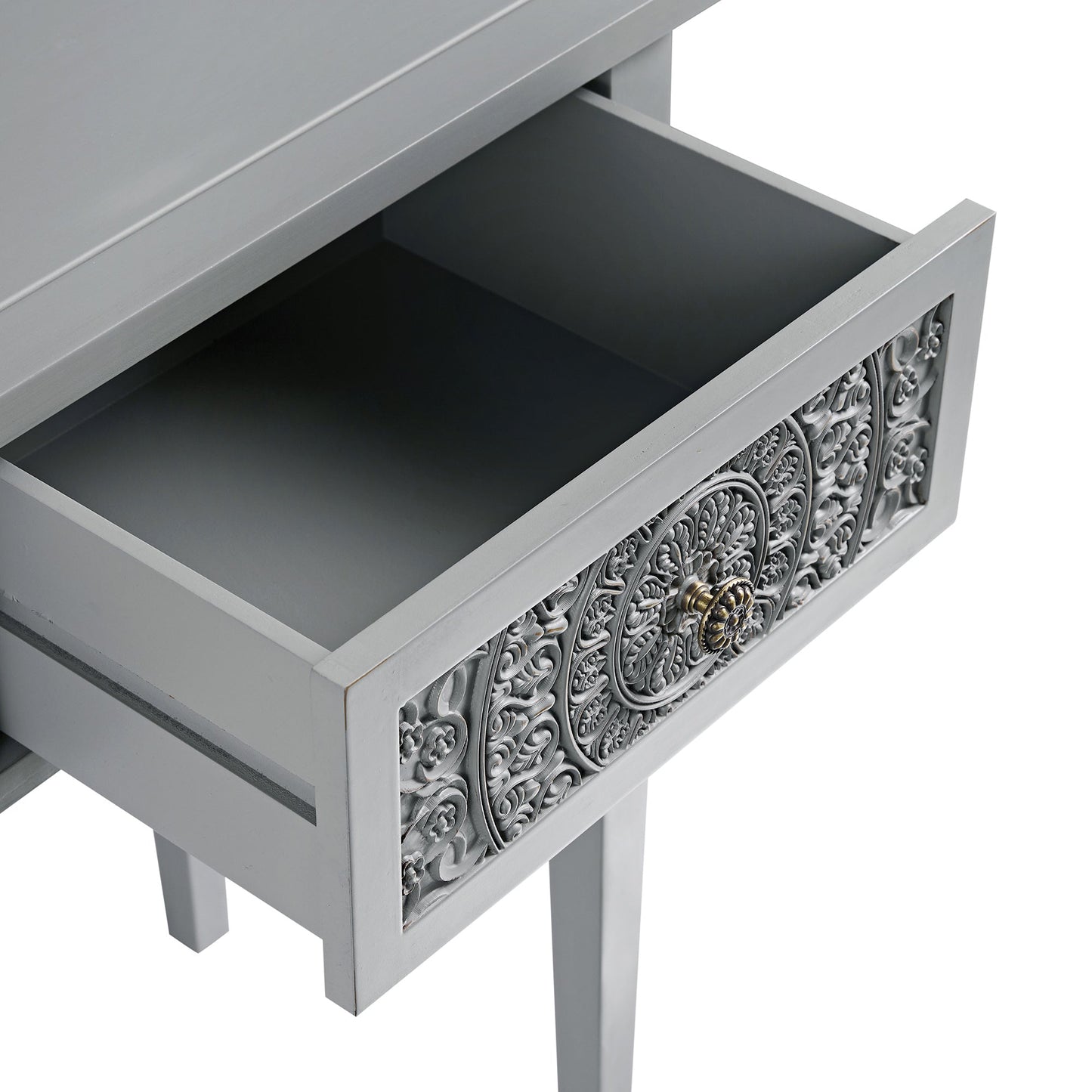 Chantilly Mid Grey Carved Console/ Dressing Table