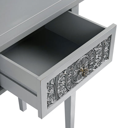 Chantilly Mid Grey Carved Console/ Dressing Table