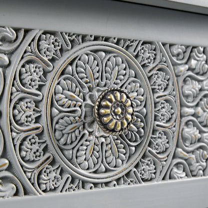 Chantilly Mid Grey Carved Console/ Dressing Table