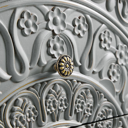 Chantilly Mid Grey Carved 3 over 4 Drawer Chest