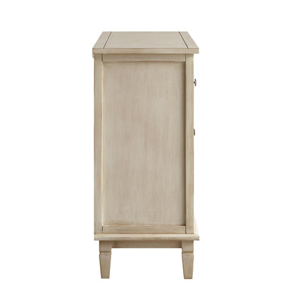 Chantilly Whitewashed Carved 3 over 4 Drawer Chest