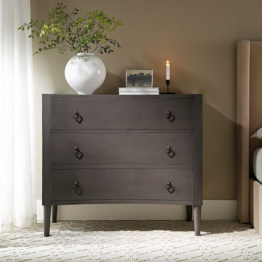 Thalia Concave Chest of Drawers, Silver Oak