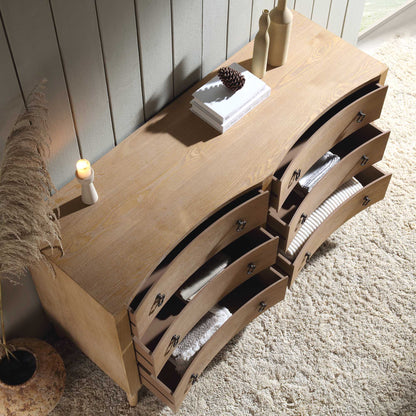Thalia Concave Double Chest of Drawers, Natural