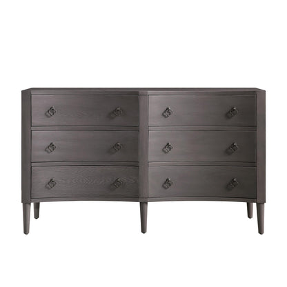 Thalia Concave Double Chest of Drawers, Silver Oak