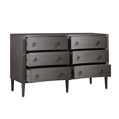 Thalia Concave Double Chest of Drawers, Silver Oak