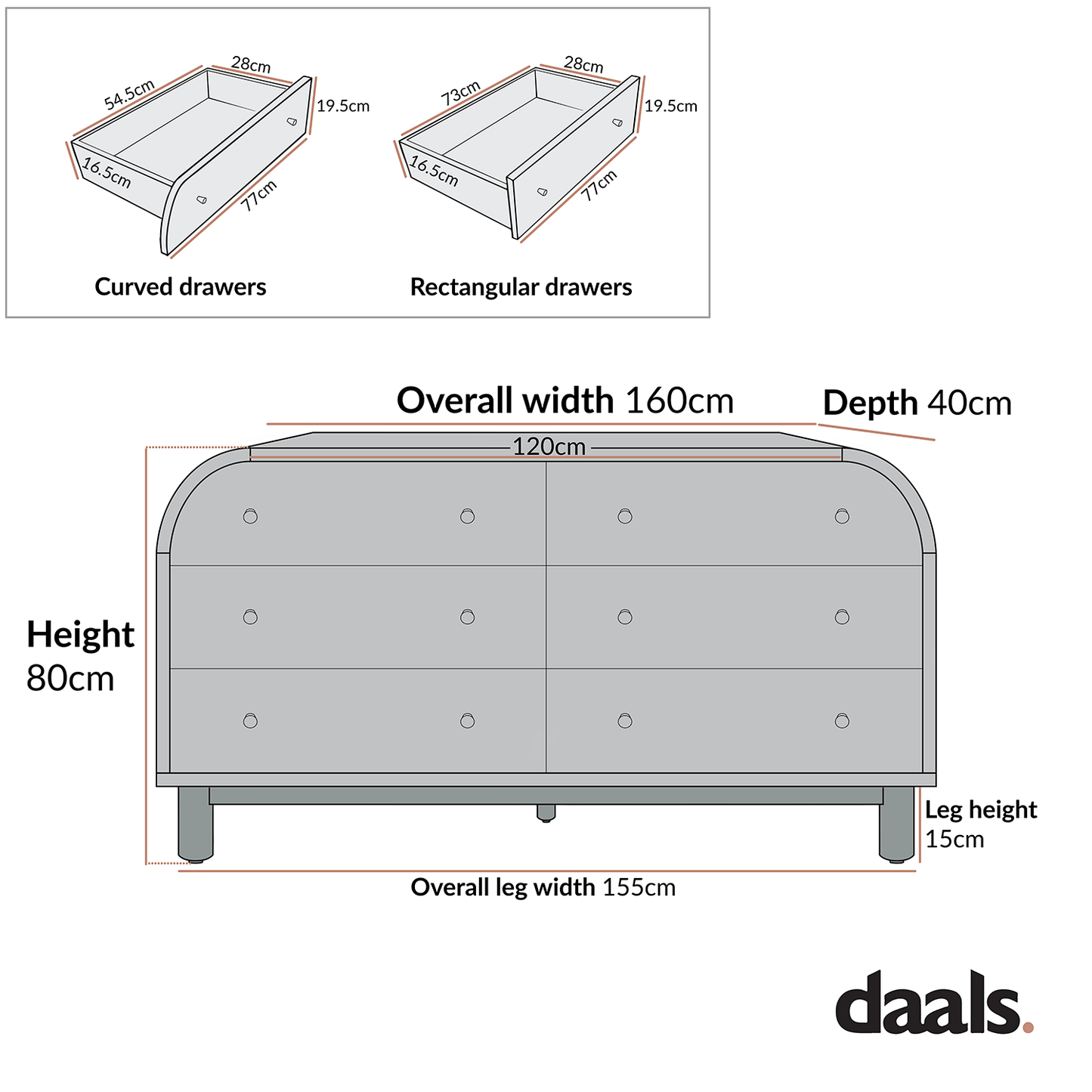 Maude Chest of 6 Drawers, Washed White Ash with Raffia
