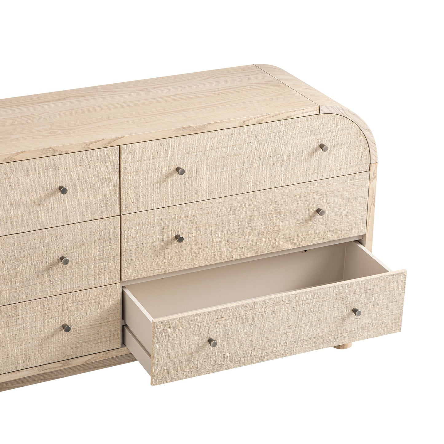 Maude Chest of 6 Drawers, Natural Ash with Raffia