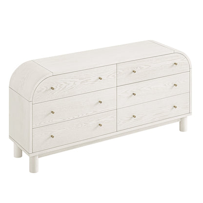 Maude Chest of 6 Drawers, Washed White Ash