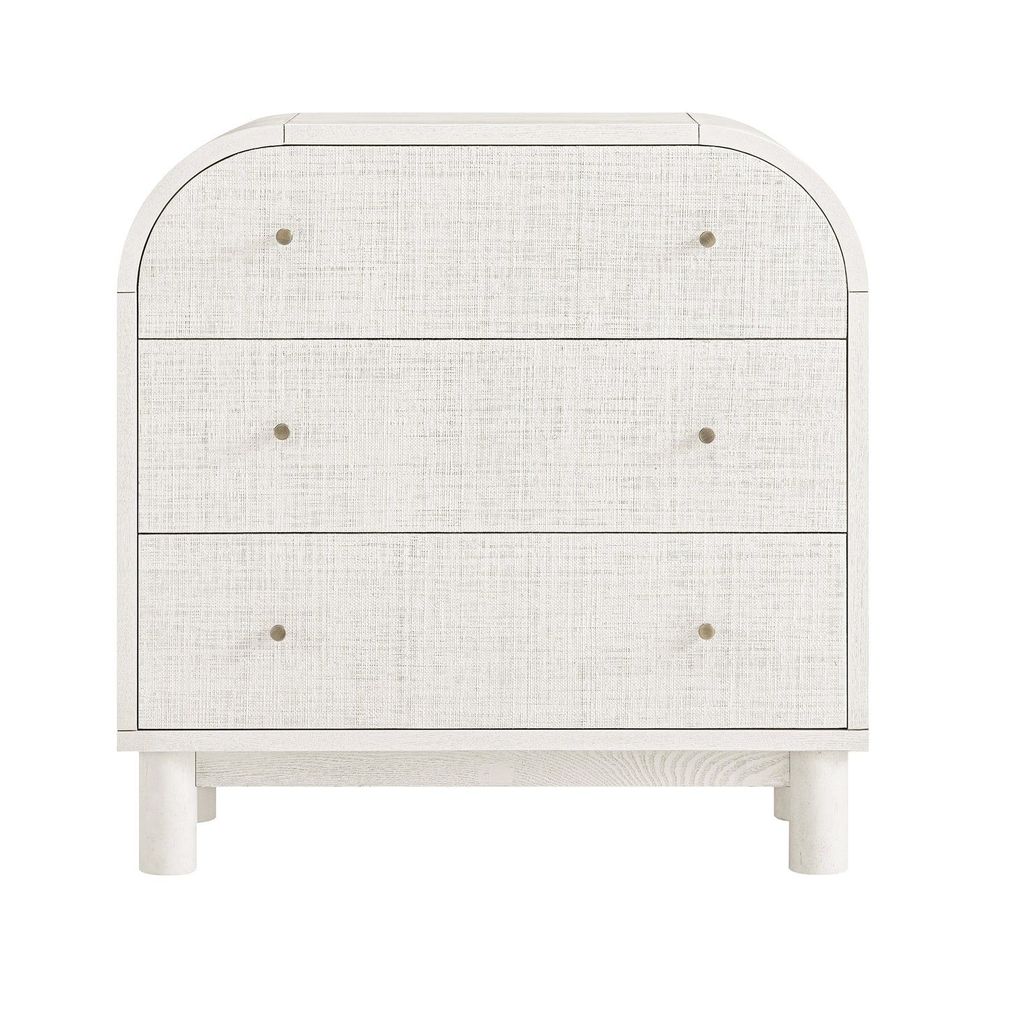 Maude Chest of 3 Drawers, Washed White Ash with Raffia