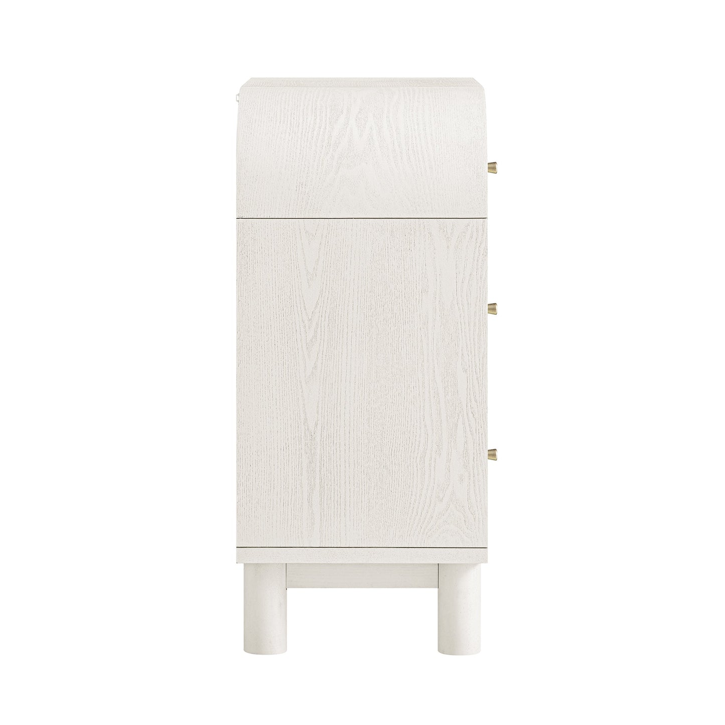 Maude Chest of 3 Drawers, Washed White Ash with Raffia
