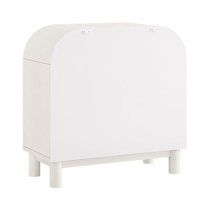 Maude Chest of 3 Drawers, Washed White Ash with Raffia