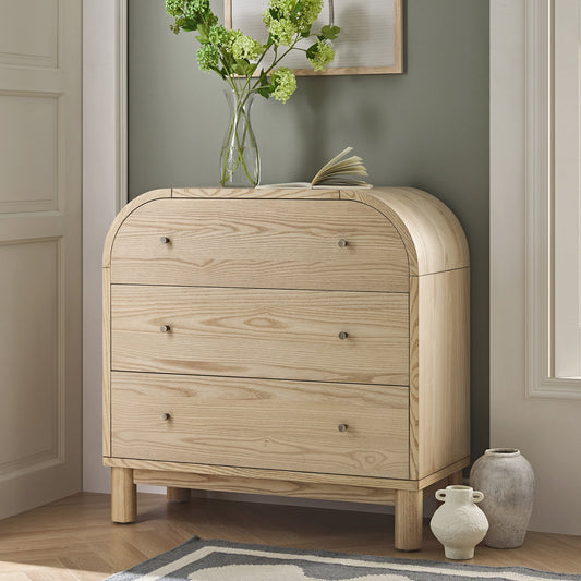 Maude Chest of 3 Drawers, Natural Ash