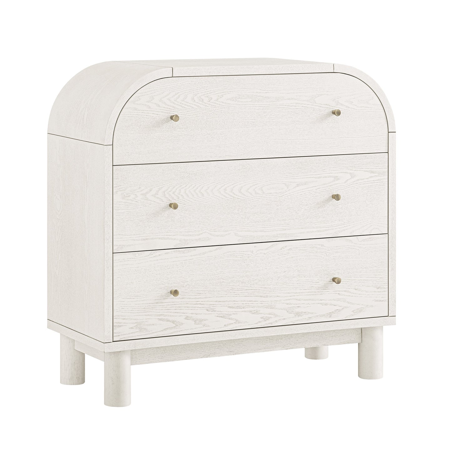 Maude Chest of 3 Drawers, Washed White Ash