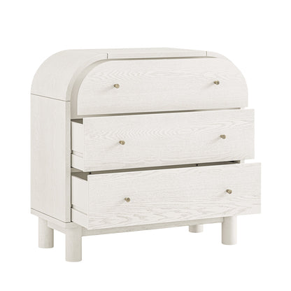 Maude Chest of 3 Drawers, Washed White Ash