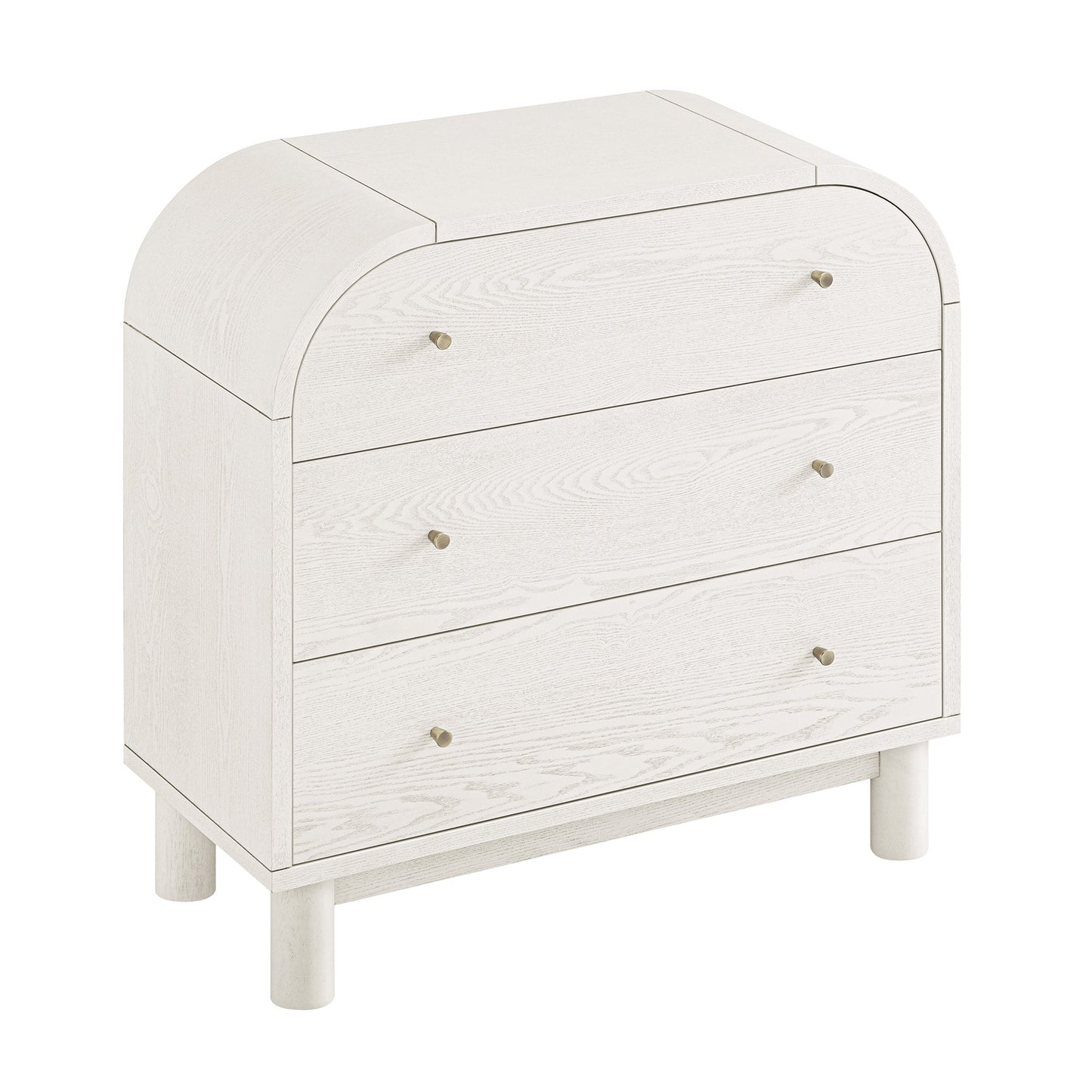 Maude Chest of 3 Drawers, Washed White Ash