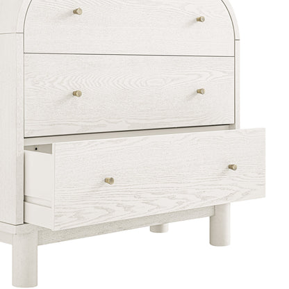Maude Chest of 3 Drawers, Washed White Ash