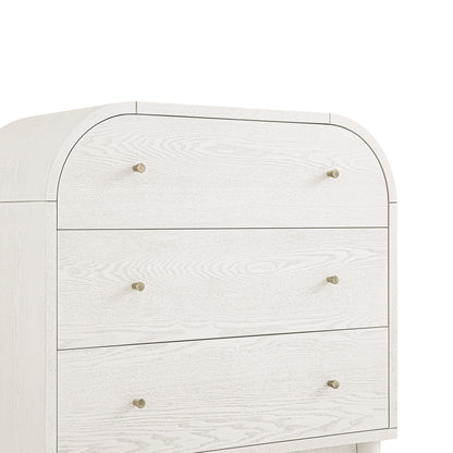 Maude Chest of 3 Drawers, Washed White Ash
