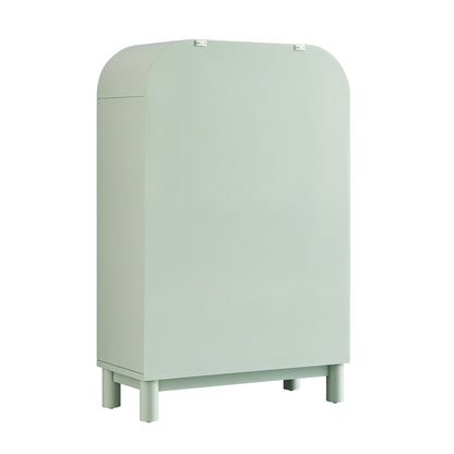 Maude Tall Chest, Muted Pistachio Ash with Raffia