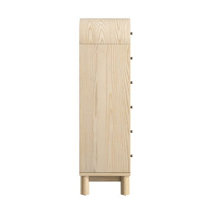 Maude Tall Chest, Natural Ash with Raffia