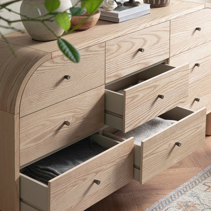 Maude 9 Drawer Chest, Natural Ash