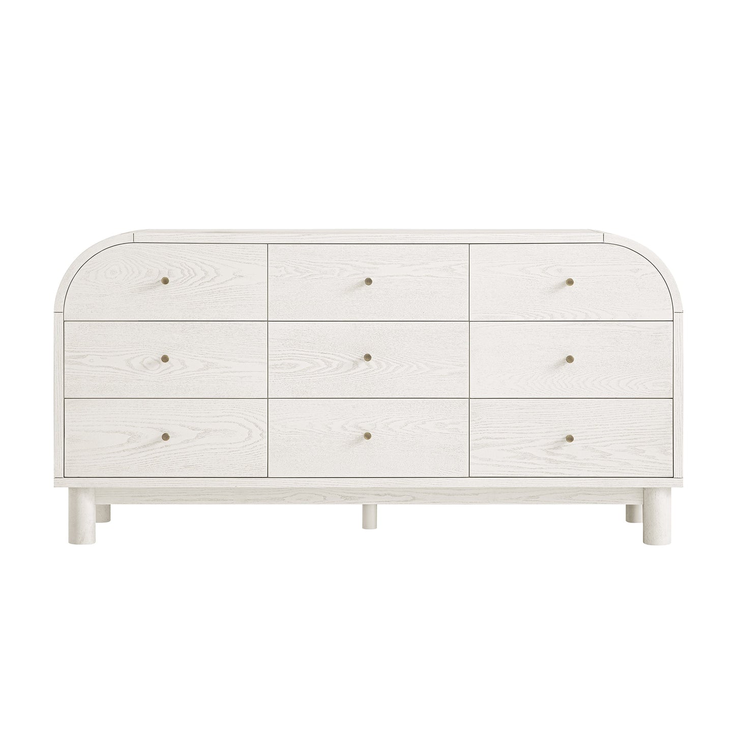 Maude 9 Drawer Chest, Washed White Ash
